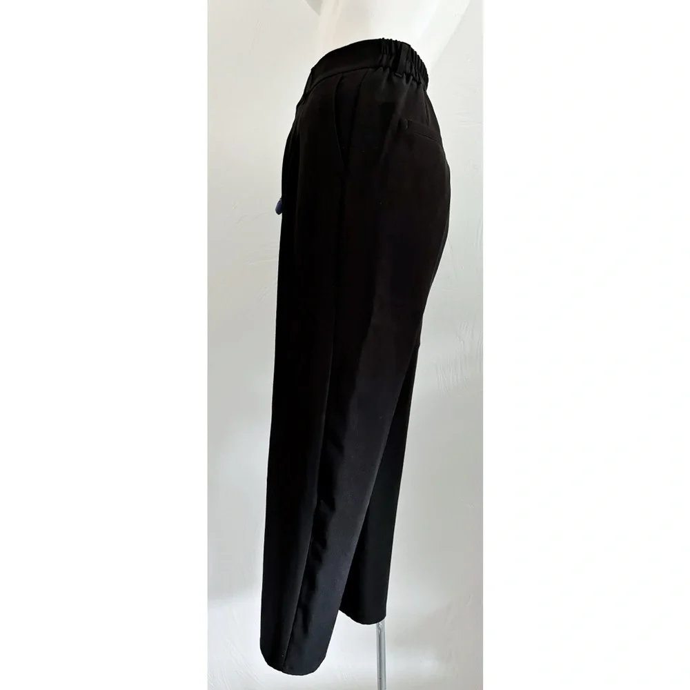 NWOT Express Super High Waisted Belted Pleated Ankle Pant Black - Medium NO Belt - Picture 3 of 13